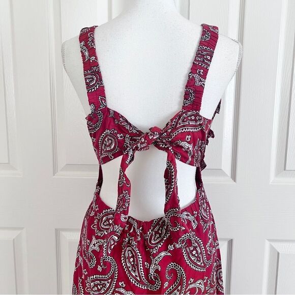 Sea New York Women's Theodora Paisley Print Apron Dress - Red Size 6 MSRP $618 - Picture 7 of 11